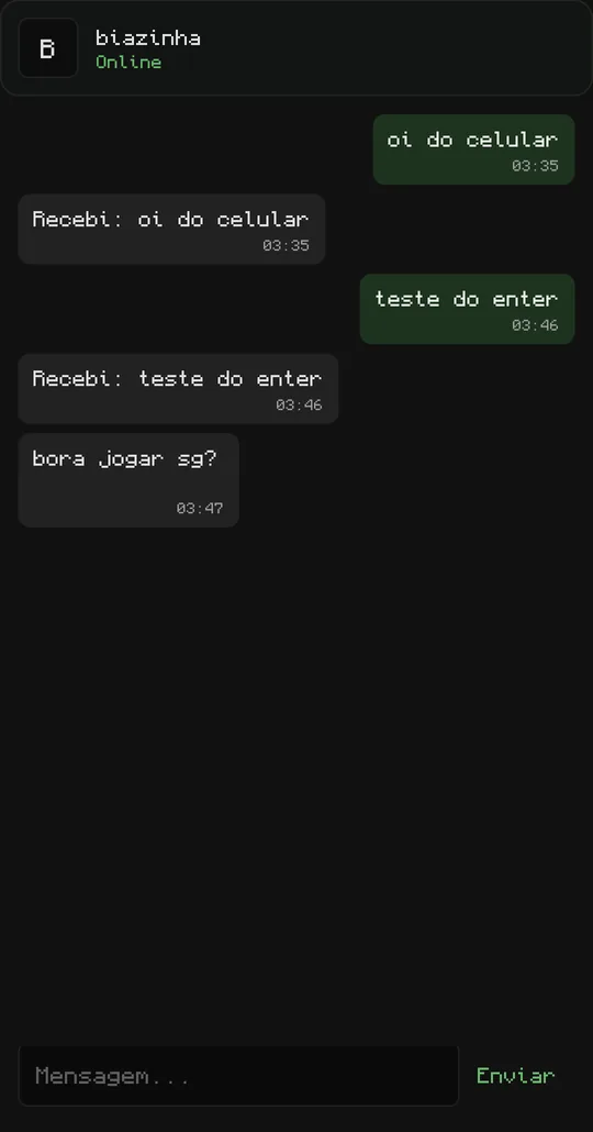 Conversa com uma amiga no chat do celular